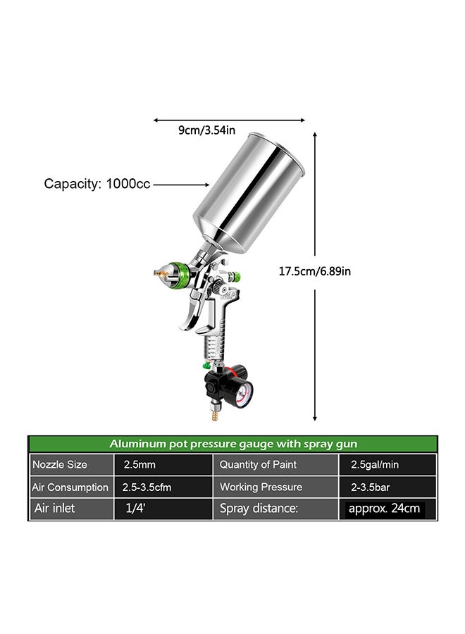 Mini Air Paint Spray Gun Silver - Image 3