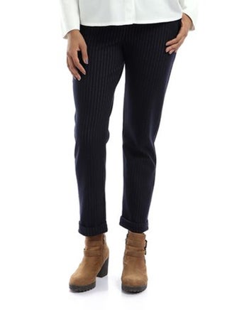 Striped Straight Fit Pants Navy Blue - v1581941328/N34147600V_1