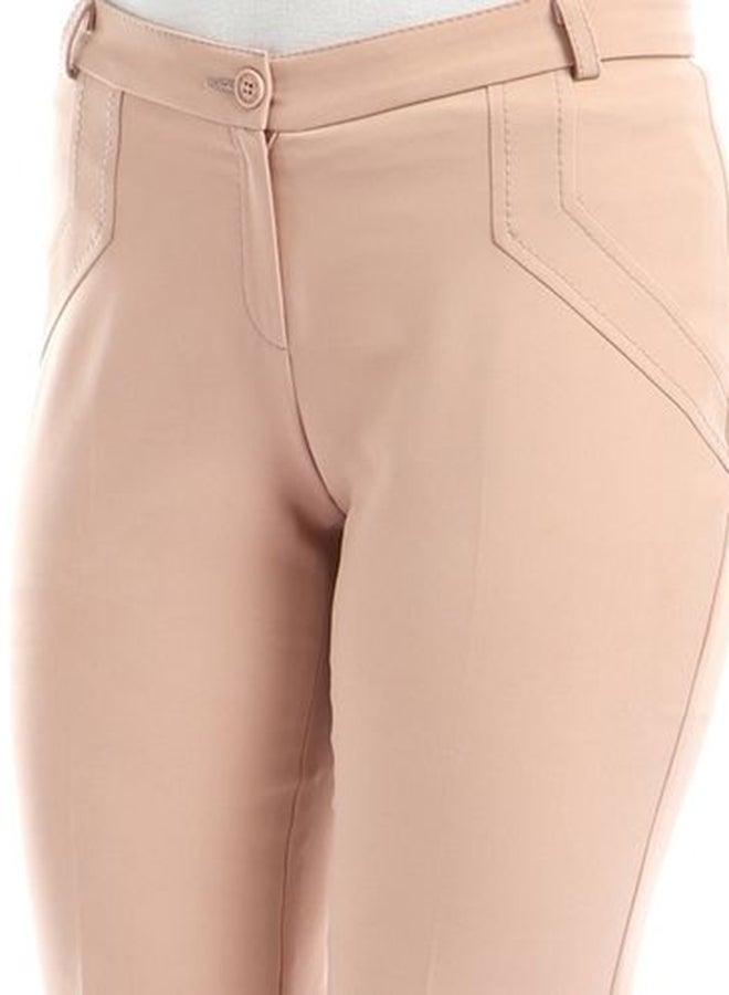Straight Fit Casual Pants Pink