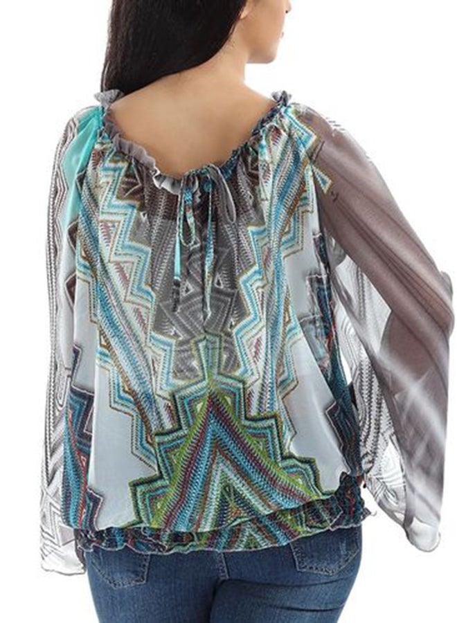 St Ruffled Long Sleeved Blouse Multicolour  - Image 2