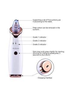 NuSense 5 In 1 Blackhead Remover White/Rose Gold 5.4 x 23.6 x 15.6cm  - Image 3