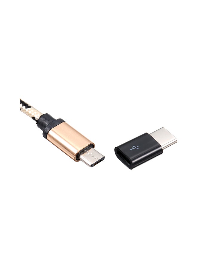 Generic - Micro USB To Type-C Universal Converter Connector Cable Adapter Black - Image 1