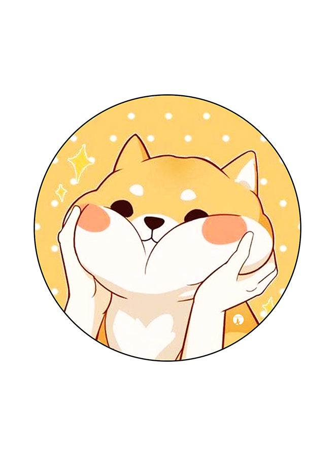 BP A Dog Printed Mouse Pad Yellow/Beige/Black