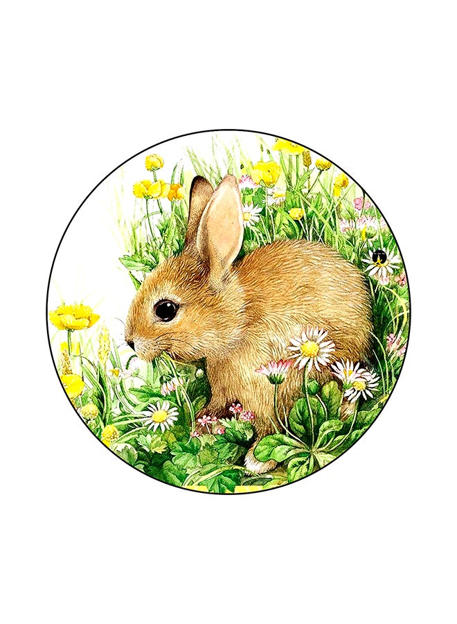 BP A Rabbit Printed Mouse Pad Green/Brown