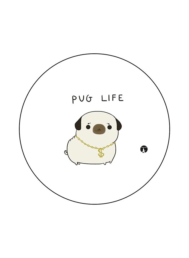 BP Pug Life Printed Mouse Pad White/Beige/Black