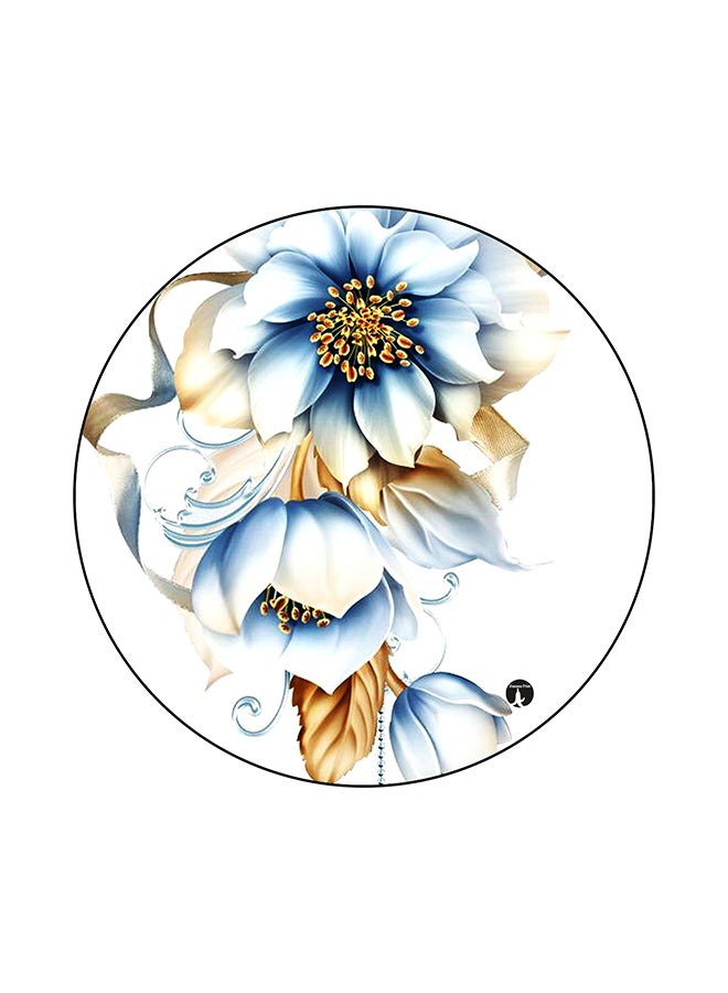 BP Flowers Printed Mouse Pad White/Blue/Brown