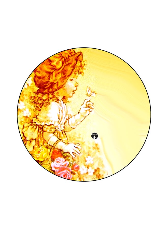 A Girl Printed Mouse Pad Yellow