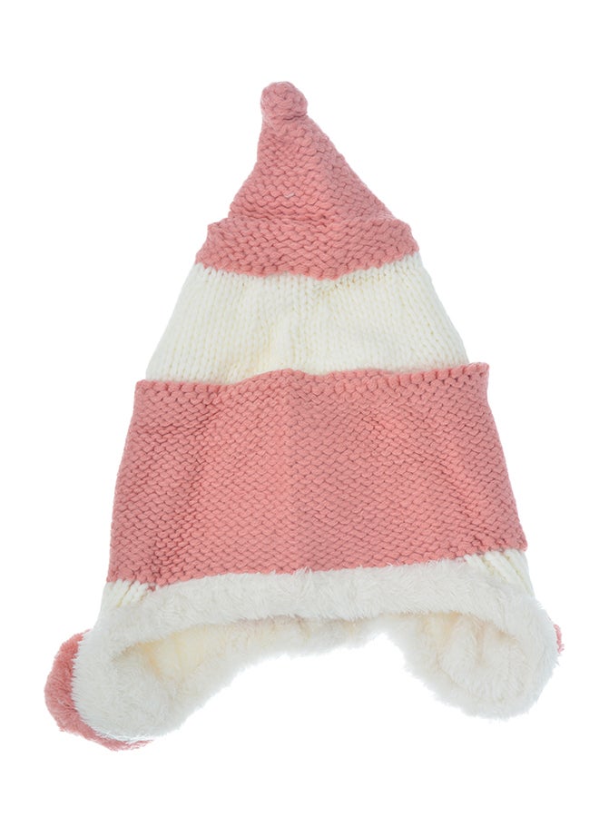 Regular Fit Knitted Beanie Rose/White - Image 2
