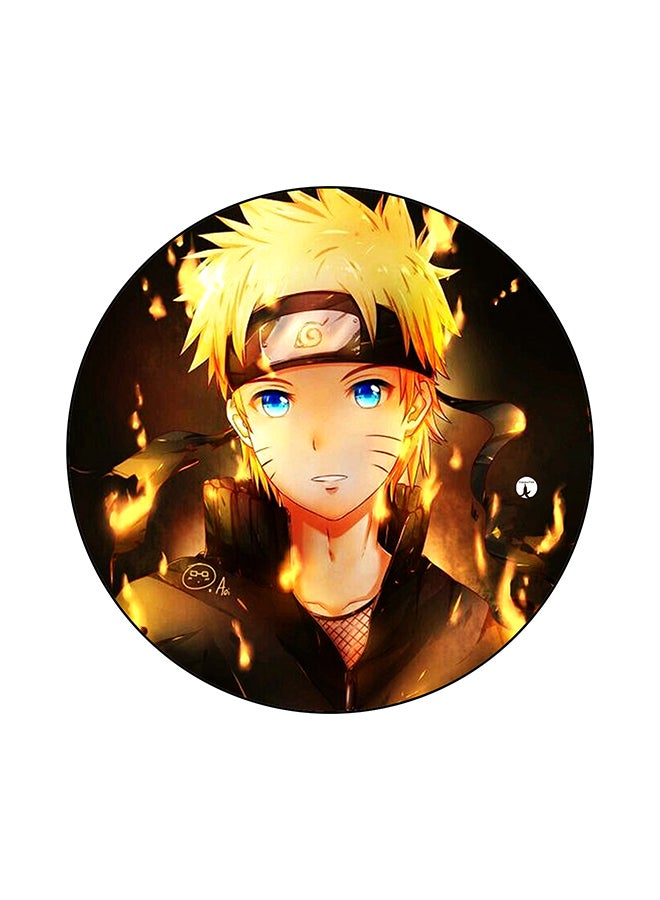 The Anime Naruto Printed Mouse Pad Yellow/Brown