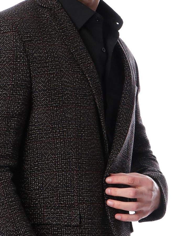 Solid Pattern Slim Fit Blazer Dark Blue - Image 4