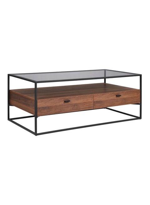 Ruby Coffee Table With Glass Top Brown/Black