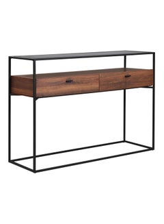 Home Box Ruby Console Table With Glass Top Brown/Black  - Image 1