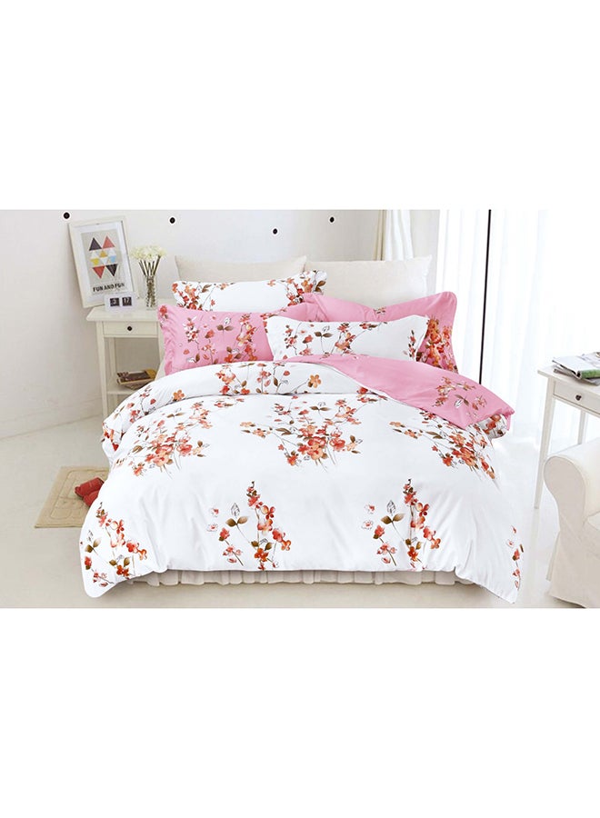Libai 8-Piece King Size Comforter Set Fabric White/Pink