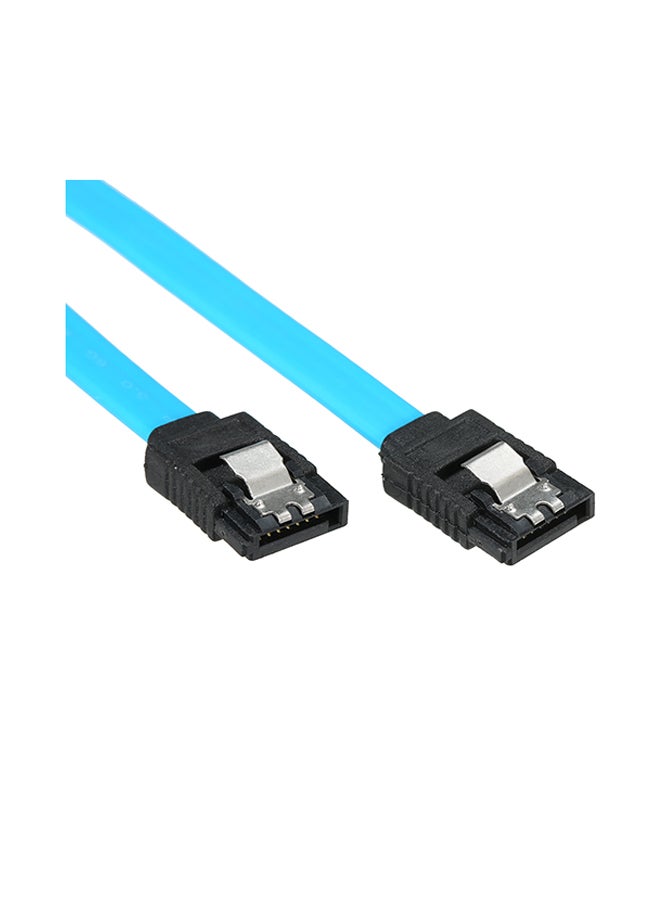SATA III with Locking Latch Cable And Connector Blue & Black - Image 2