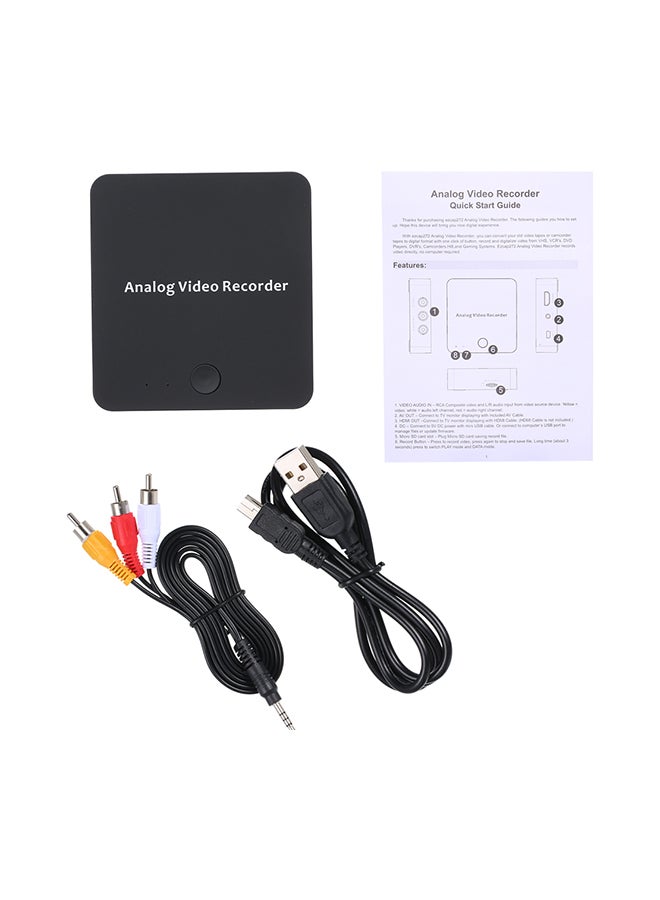 AV Capture Analog To Digital Recorder Converter With Audio Video Input AV HDMI Output To Micro SD TF Card black