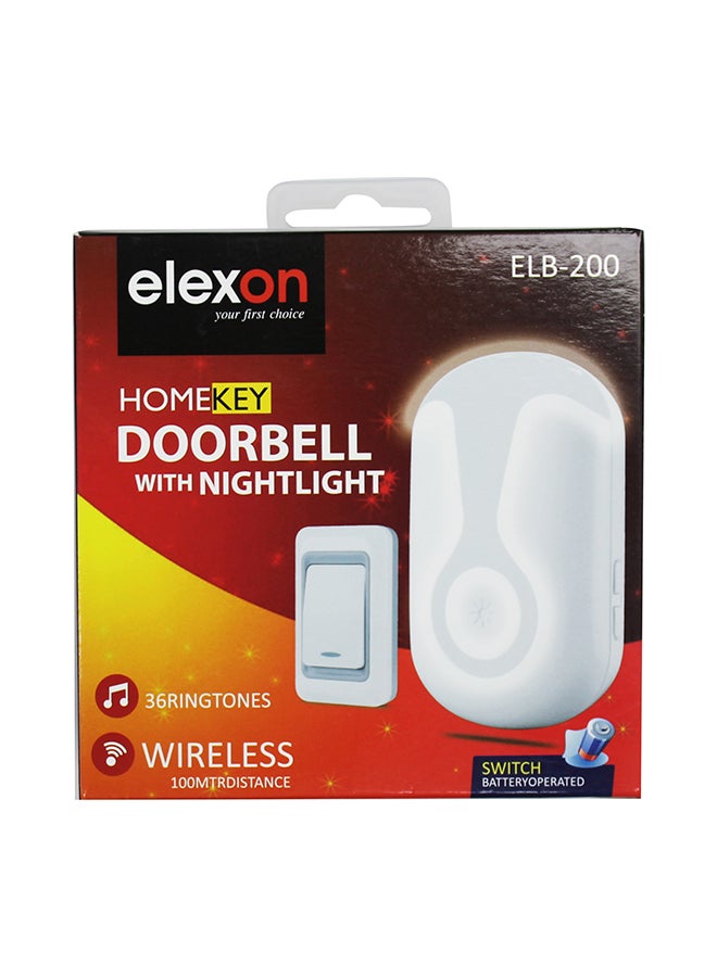 elexon Home Key Door Bell With Night Light White/Grey 4.5inch - Image 2