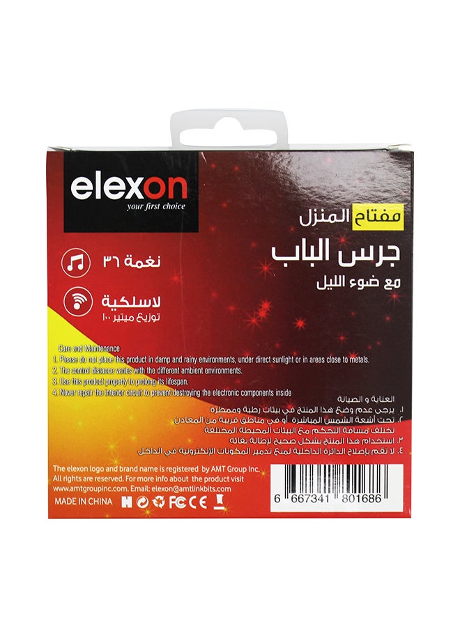 elexon Home Key Door Bell With Night Light White/Grey 4.5inch - Image 3