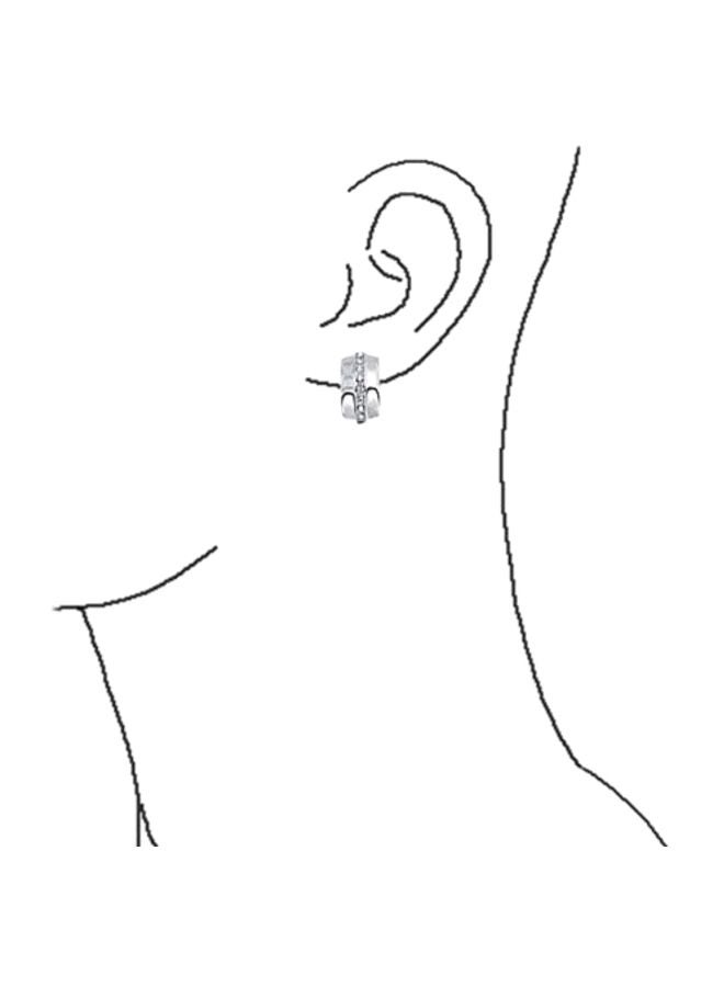 BLING JEWELRY - Rhodium Plated Brass Cubic Zirconia Studded Clip On Earrings - Image 1