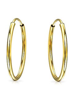 BLING JEWELRY 14 Karat Gold Hoop Earrings  - Image 3