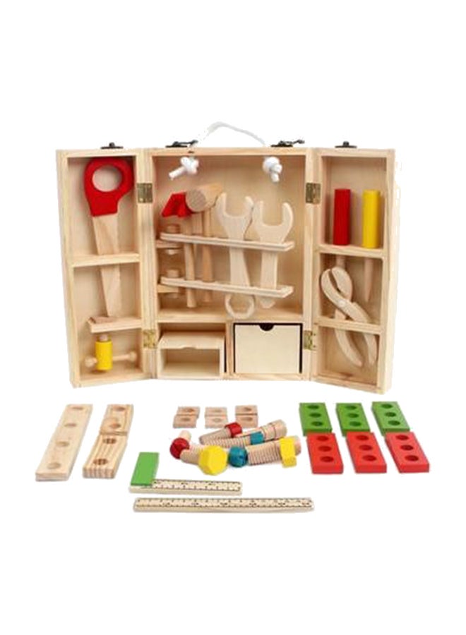 طقم بازل خشبي بتصميم صندوق أدوات - Image 1