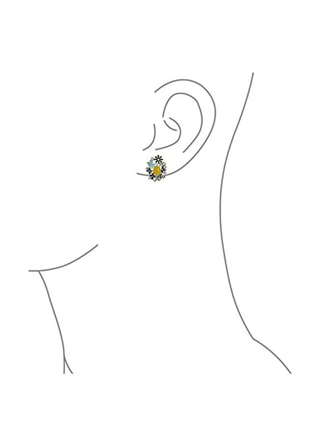 BLING JEWELRY Gold Plated Crystal Studded Clip On Earrings  - Image 2