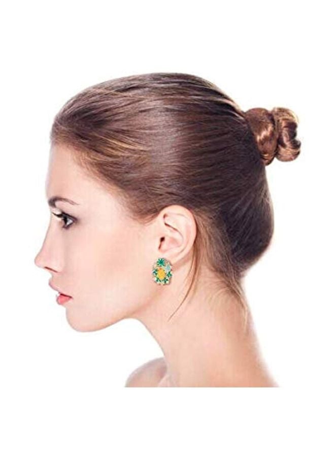 BLING JEWELRY Gold Plated Crystal Studded Clip On Earrings  - Image 5