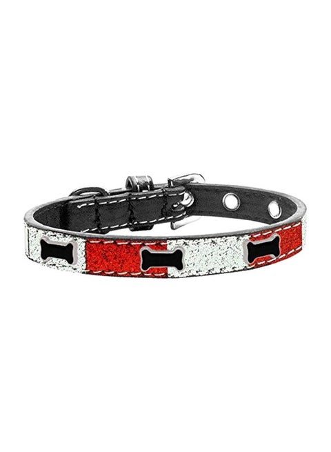 Bone Widget Candy Cane Ice Cream Collar White/Red/Black 16inch