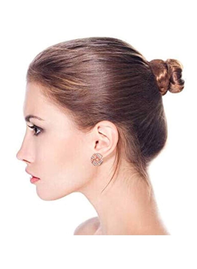 BLING JEWELRY - Love Knot Button Style Crystal Studded Clip On Earrings - Image 1