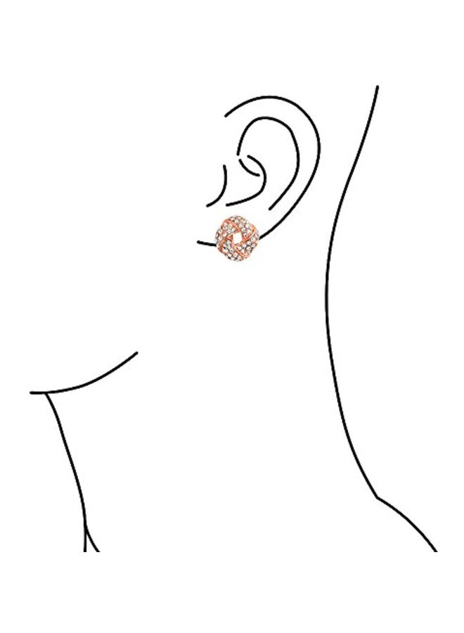BLING JEWELRY - Love Knot Button Style Crystal Studded Clip On Earrings - Image 1