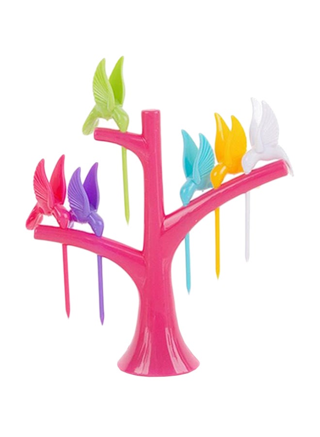 شوكة فواكه مع حامل متعدد الألوان