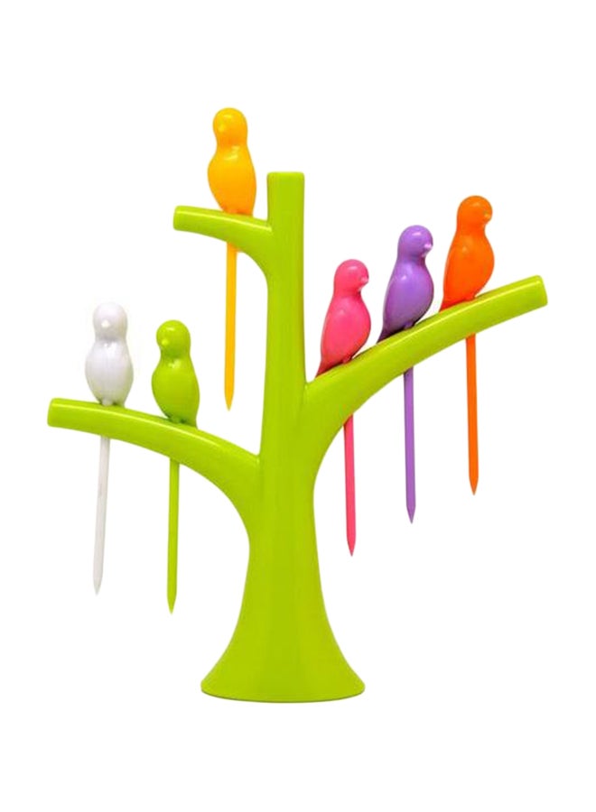 شوكة فواكه مع حامل متعدد الألوان