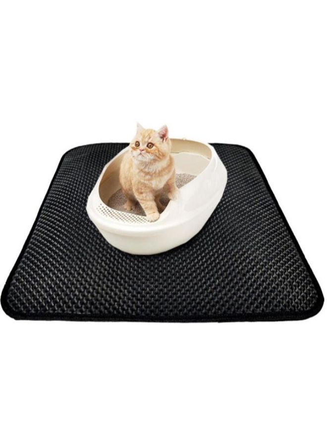 بساط مزدوج الطبقات لفضلات القطط أسود 46x60سم - Image 2
