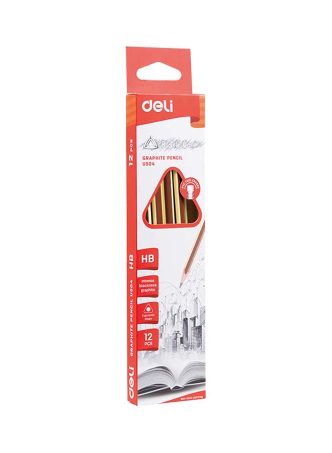 Deli 12-Piece HB Graphite Pencil Set Black 