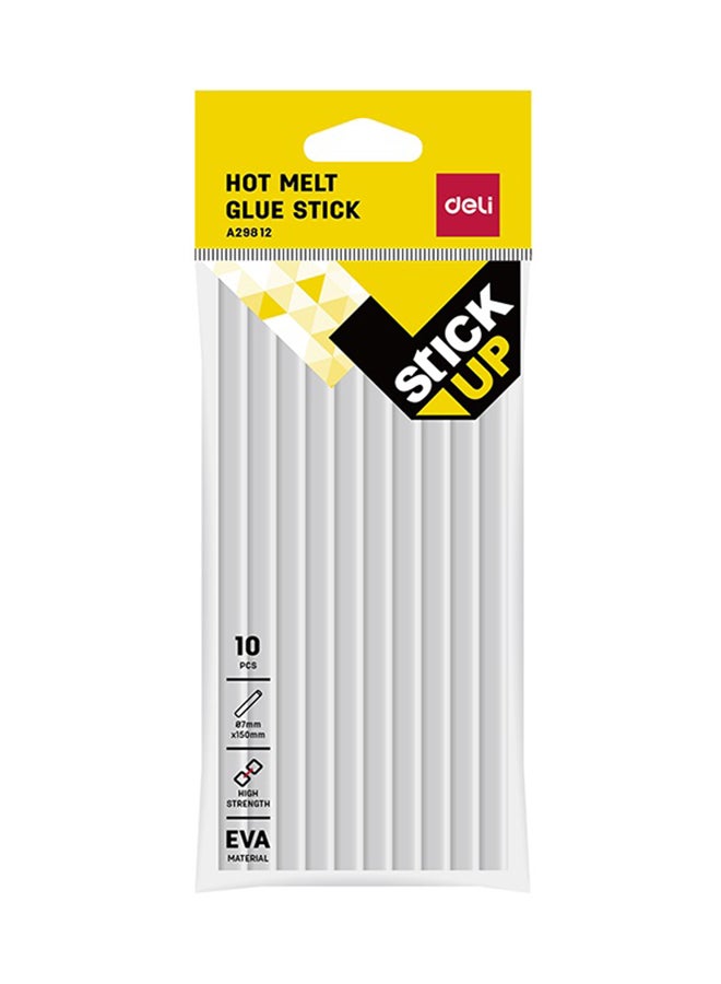 Deli - 10-Piece Hot Melt Thin Glue Stick, 7mm Clear - Image 1