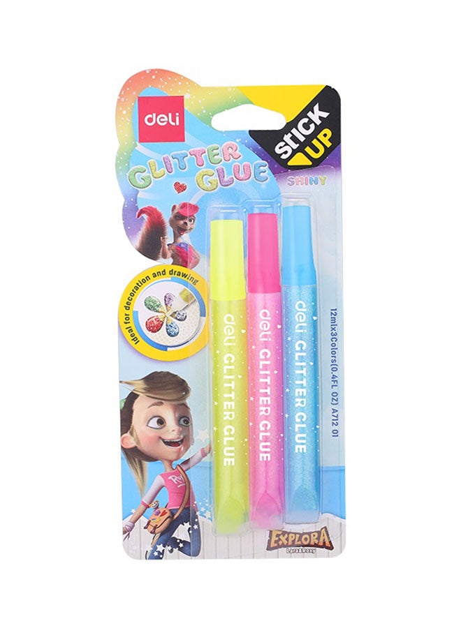 ديلي صمغ ستيك أب لامع مكون من 3 قطع متعدد الألوان