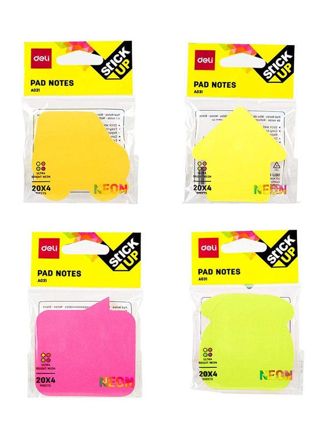Deli 4-Piece Stick Up Notes Multicolour