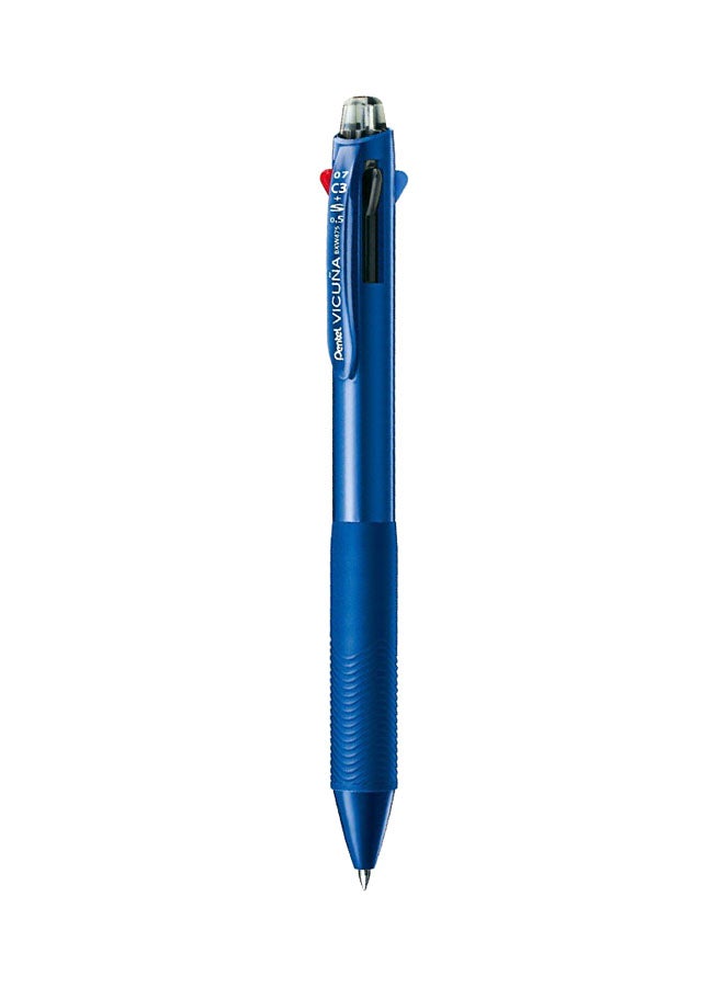 Pentel Vicuna Multi Function Pen With 3 Color And Mechanical Pencil Blue Body Green