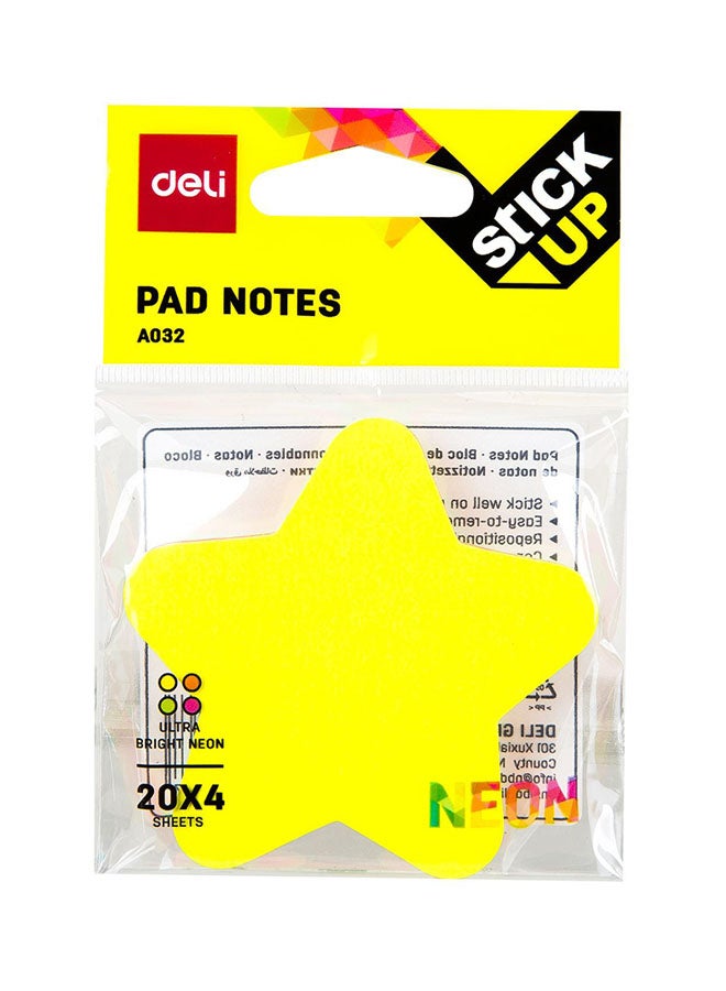 Deli Pack of 80 Pad Notes Yellow