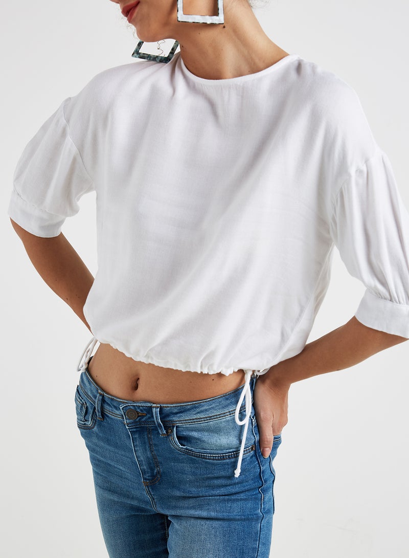 NOISY MAY - Gary Cropped Top Bright White - Image 1