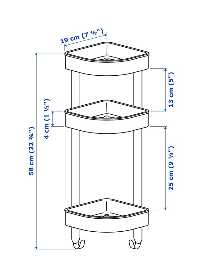 Brogrund Corner Wall Shelf Unit Multicolor 19x19x58cm - Image 2