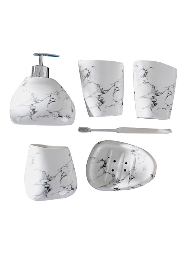 Beauenty 5-Piece Simple Trendy Elegant Bathroom Accessories White - Image 1