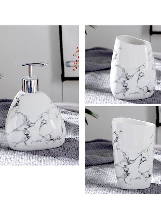 Beauenty 5-Piece Simple Trendy Elegant Bathroom Accessories White - Image 3