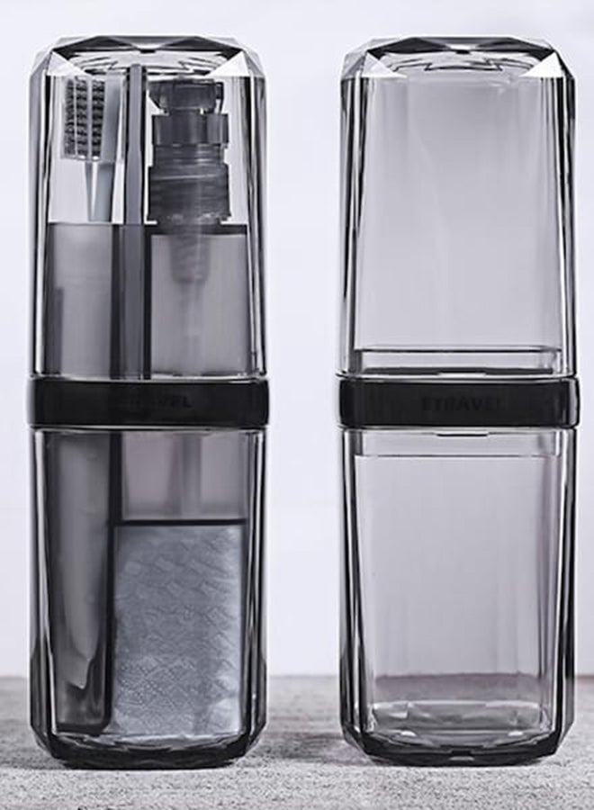 Beauenty 6-Piece Portable Toothbrush Box Set Grey 7.2x20.5x6.5cm  - Image 3