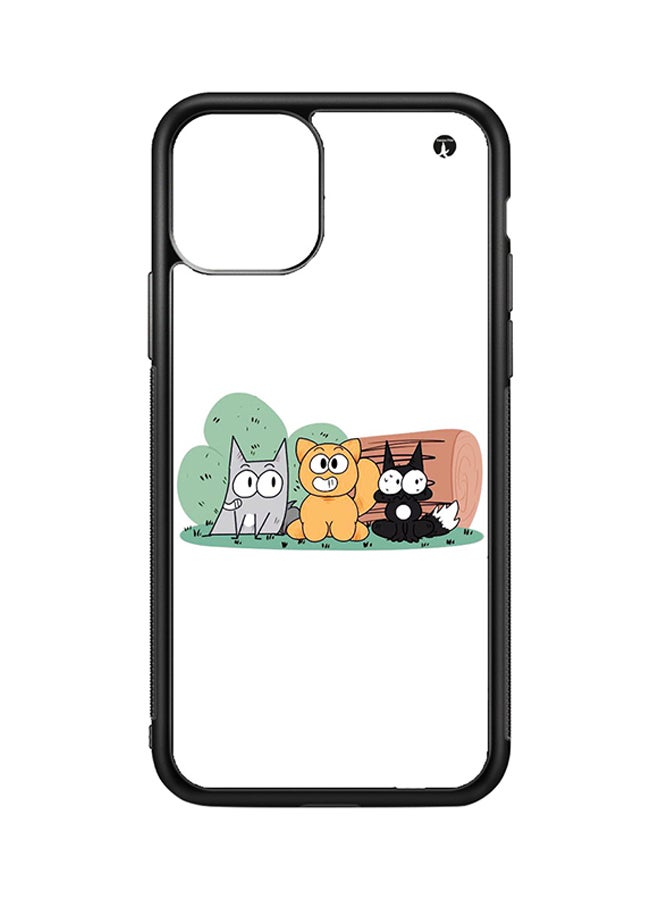 Protective Case Cover For iPhone 11 Pro Max Cats (Black Bumper)