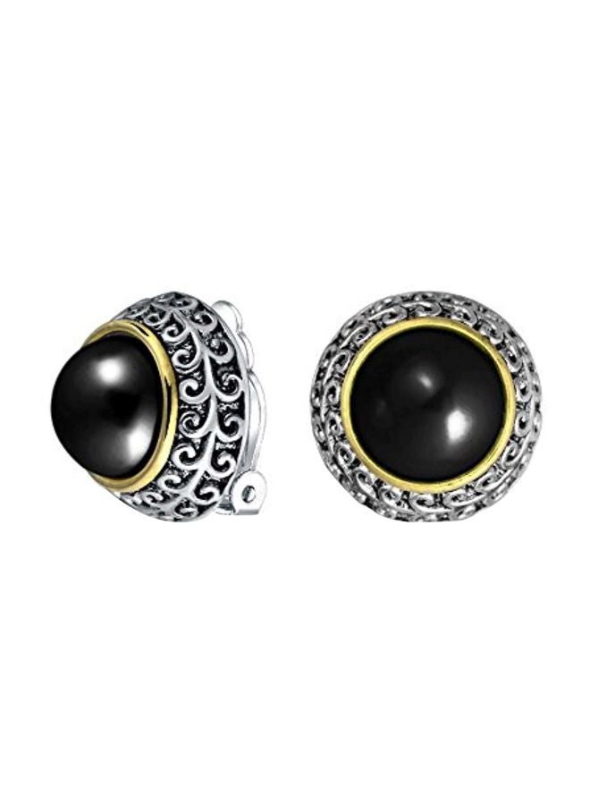 بلينج جولري أقراط مزودة بمشبك مصنوعة من خليط معدني ومطلية بالذهب والروديوم - Image 1