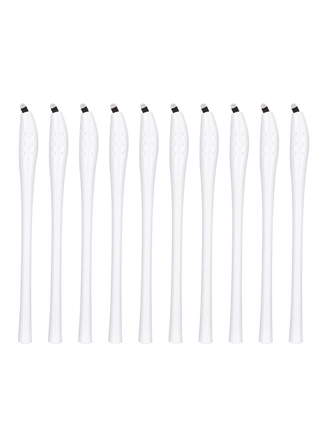Generic 10-Piece Disposable Tattoo Pens With 18U Microblading Needles White  - Image 1