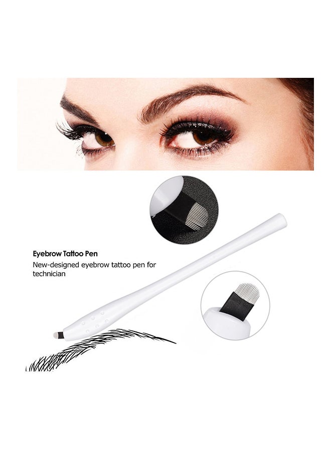 Generic 10-Piece Disposable Tattoo Pens With 18U Microblading Needles White  - Image 2