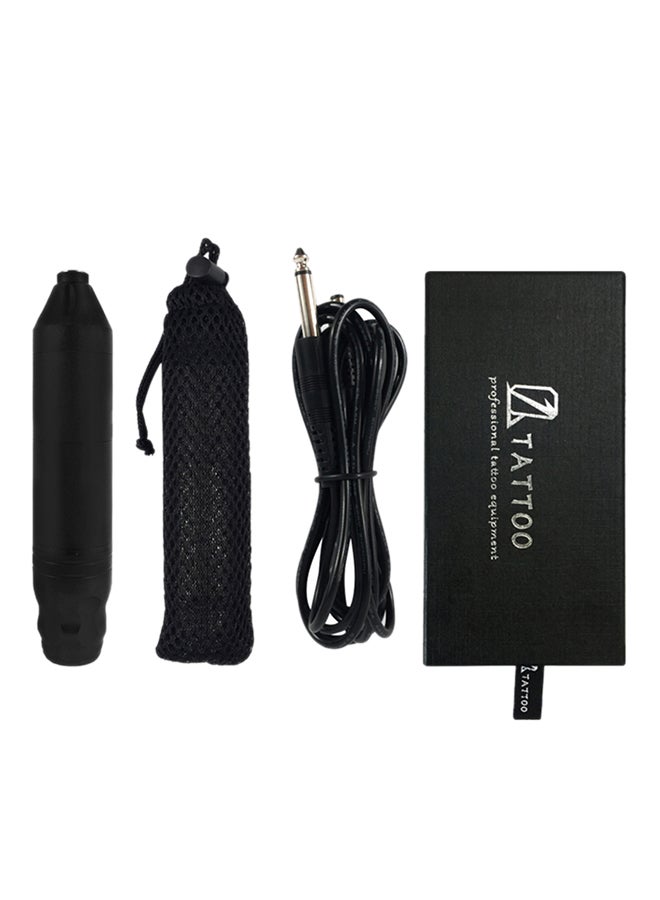 ماكينة تاتو كهربائية احترافية على شكل قلم أسود - Image 1