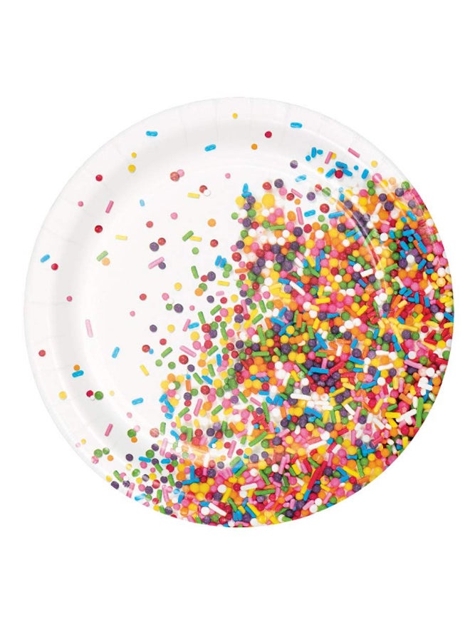 كرييتف كونفيرتينج طقم أطباق حلوى بطبعة قصاصات ملونة مكون من 24 قطعة 7بوصة - Image 1