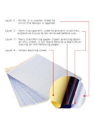 30 Sheets A4 Size Tattoo Stencil Paper Set Blue - view 3
